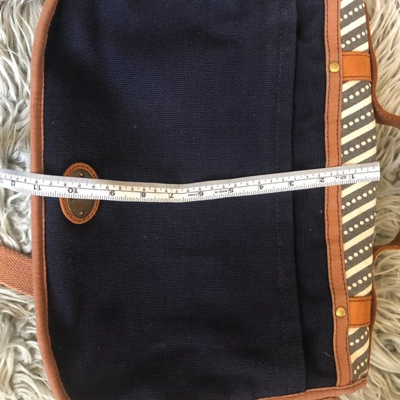 FOSSIL canvas leather messenger portfolio brief - Picture 9 of 11